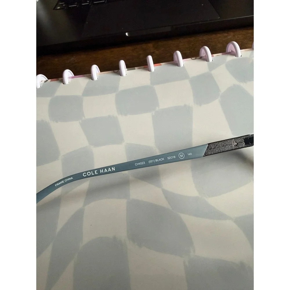 Cole Haan Zerogrand CH4523 Black Blue Square Eyeglasses Frames 52-19-140‎ Case